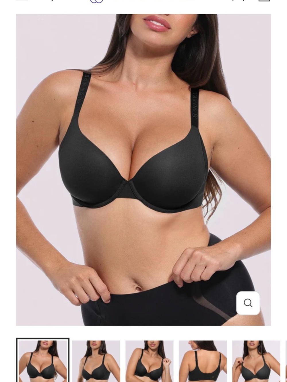 Smooth Contour Underwire Bra - Black